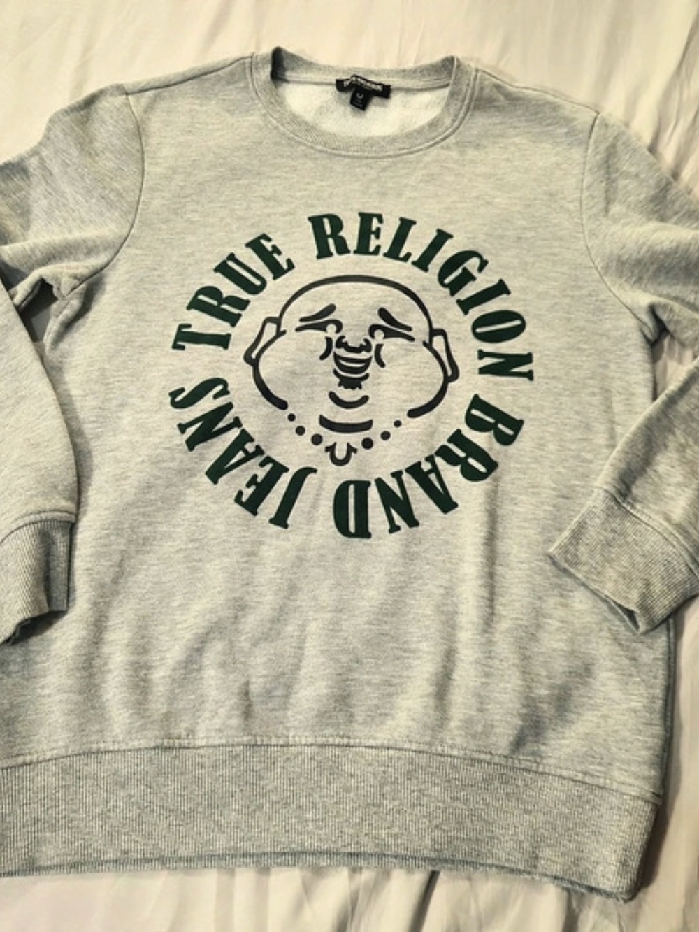 True Religion Buddha Graphic Pullover Sweatshirt - Gray - Size Small / P